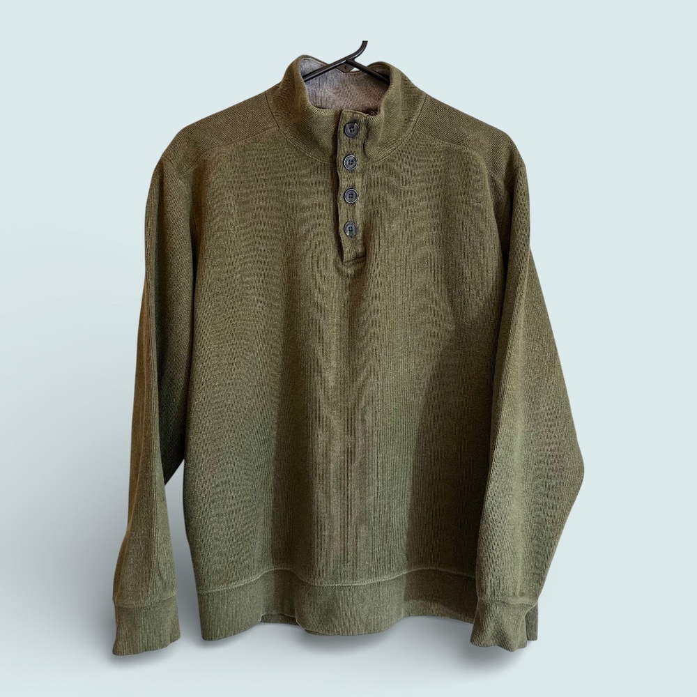 Tasso Elba MENS Heavyweight Olive Green Pullover Sz L